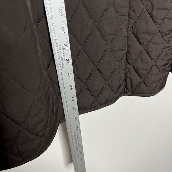 Lands End Jacket Womens XL Quilted Double Breasted Brown Coat Outdoor Casual - Picture 8 of 9